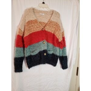 Women's John Paul Richard Soft Multicolor Cardigan Sweater Size M